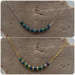Load image into Gallery viewer, Peacock Green Blue Gold No Charm Necklace
