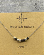 Load image into Gallery viewer, Morse Code Necklace AUNT
