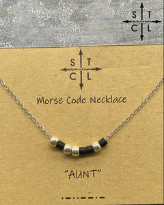 Morse Code Necklace AUNT