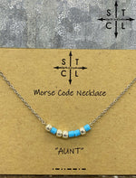 Load image into Gallery viewer, Morse Code Necklace AUNT
