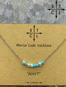 Morse Code Necklace AUNT