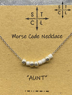 Load image into Gallery viewer, Morse Code Necklace AUNT
