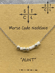 Morse Code Necklace AUNT