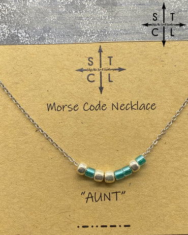 Morse Code Necklace AUNT