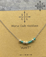 Load image into Gallery viewer, Morse Code Necklace AUNT
