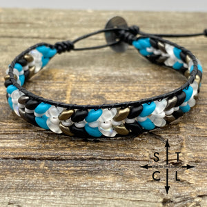 Christine Bright Turquoise Clear Black Bracelet