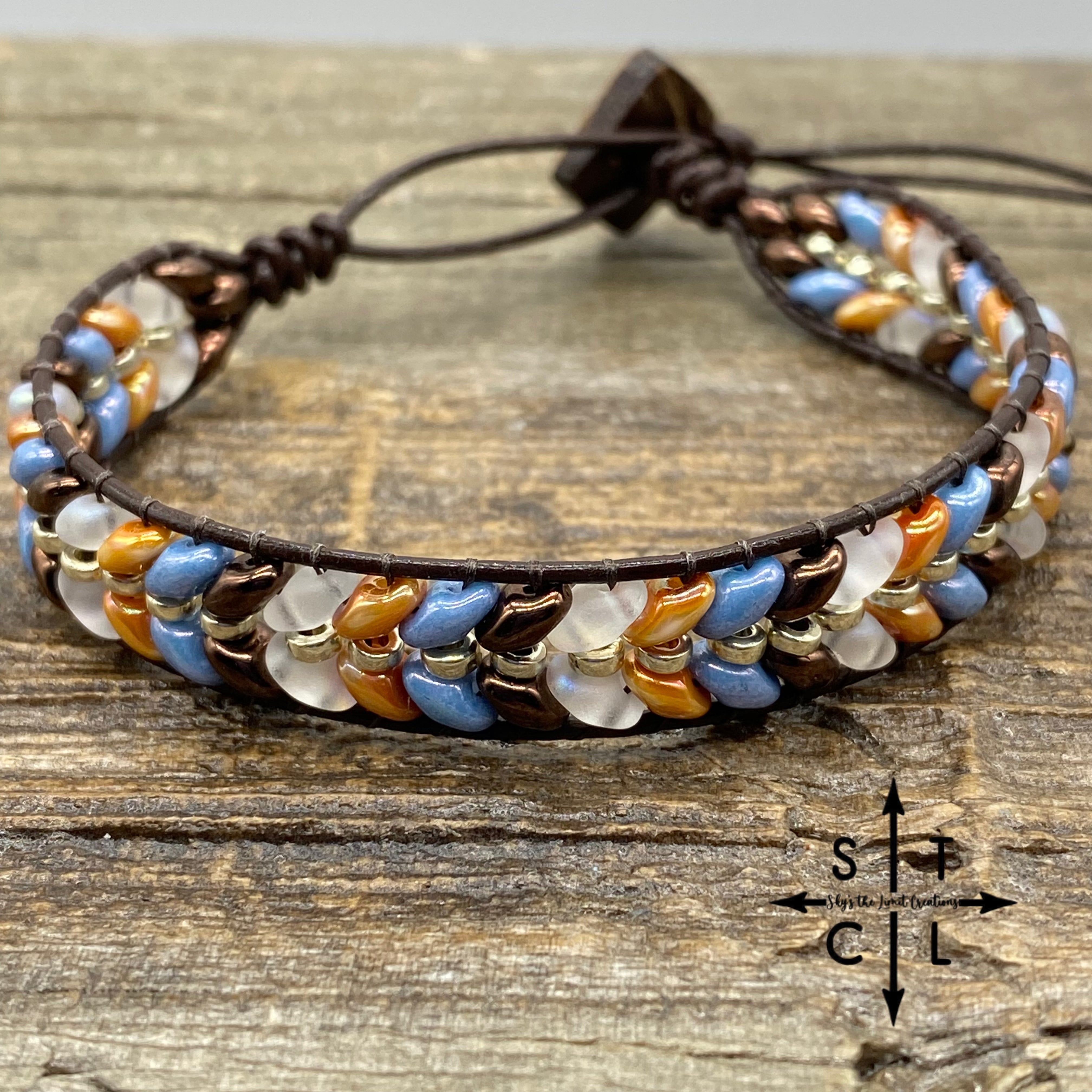 Christine Shimmer Brown Blue Apricot Bracelet