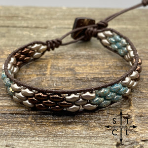 Christine Matte Silver Brown Turquoise Bracelet