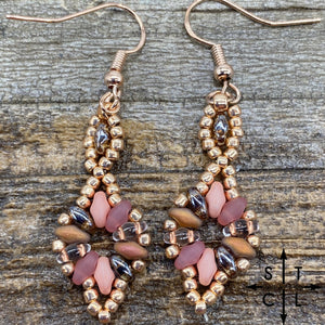 Peacock Copper Pink Dallis Earrings