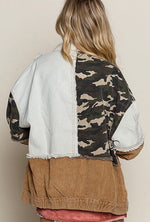 Load image into Gallery viewer, Denim Corduroy/Camo Jacket
