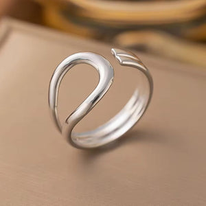 Stainless Steel Adjustable Open Droplet Ring