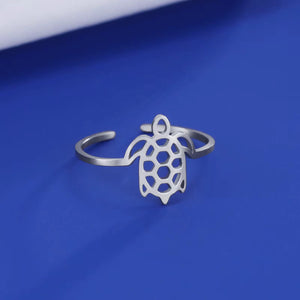 Stainless Steel Adjustable Turtle Ring