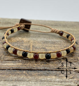 Sara Maroon Beige Bracelet