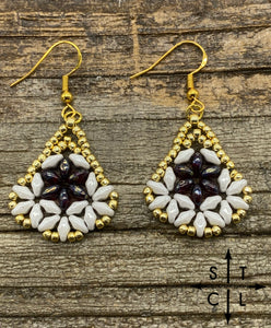 Maroon White Gold Sharon Earrings