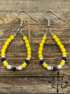 Mini Crystal Teardrop Yellow White Black