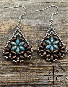 Metallic Brown Turquoise Sharon Earrings