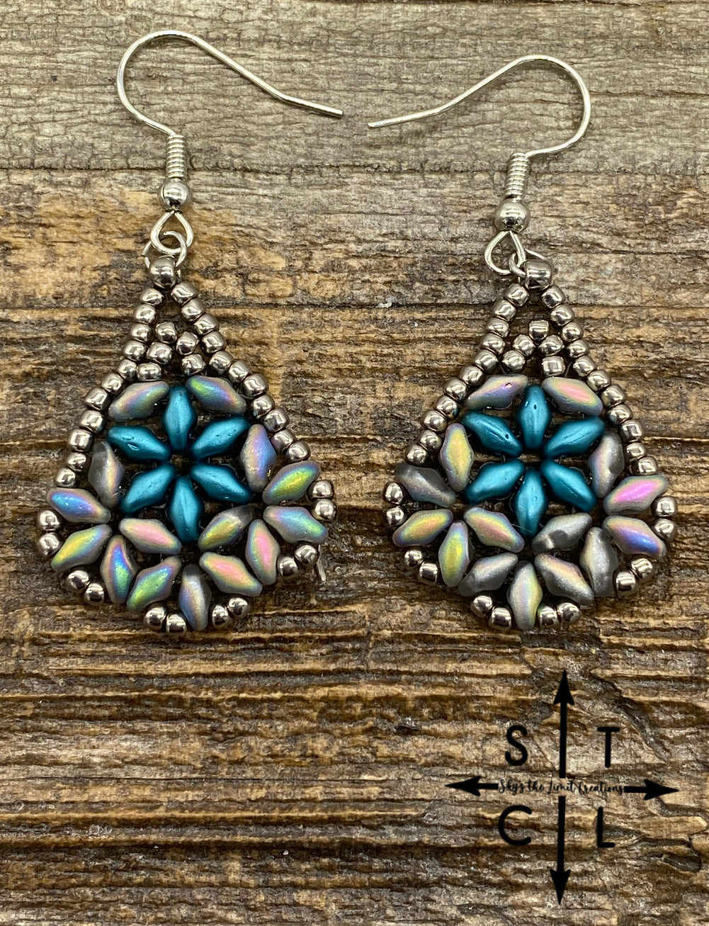 Turquoise Peacock  Sharon Earrings