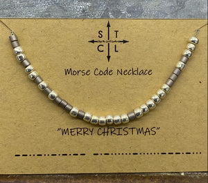 Morse Code Necklace MERRY CHRISTMAS