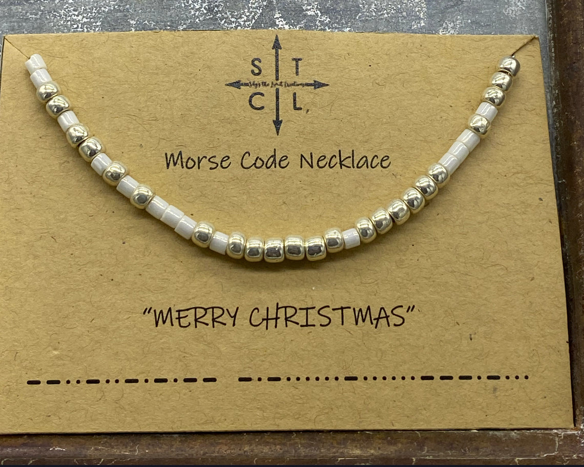 Morse Code Necklace MERRY CHRISTMAS