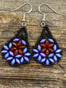 Purple Orange Black Sharon Earrings