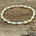 Load image into Gallery viewer, Stretch Bracelet Pink Turquoise Yellow Peach Oblong Pearls
