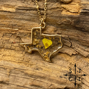 Texas Yellow Gold Fleck Necklace