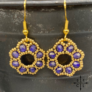 Purple on Gold Amanda Earrings