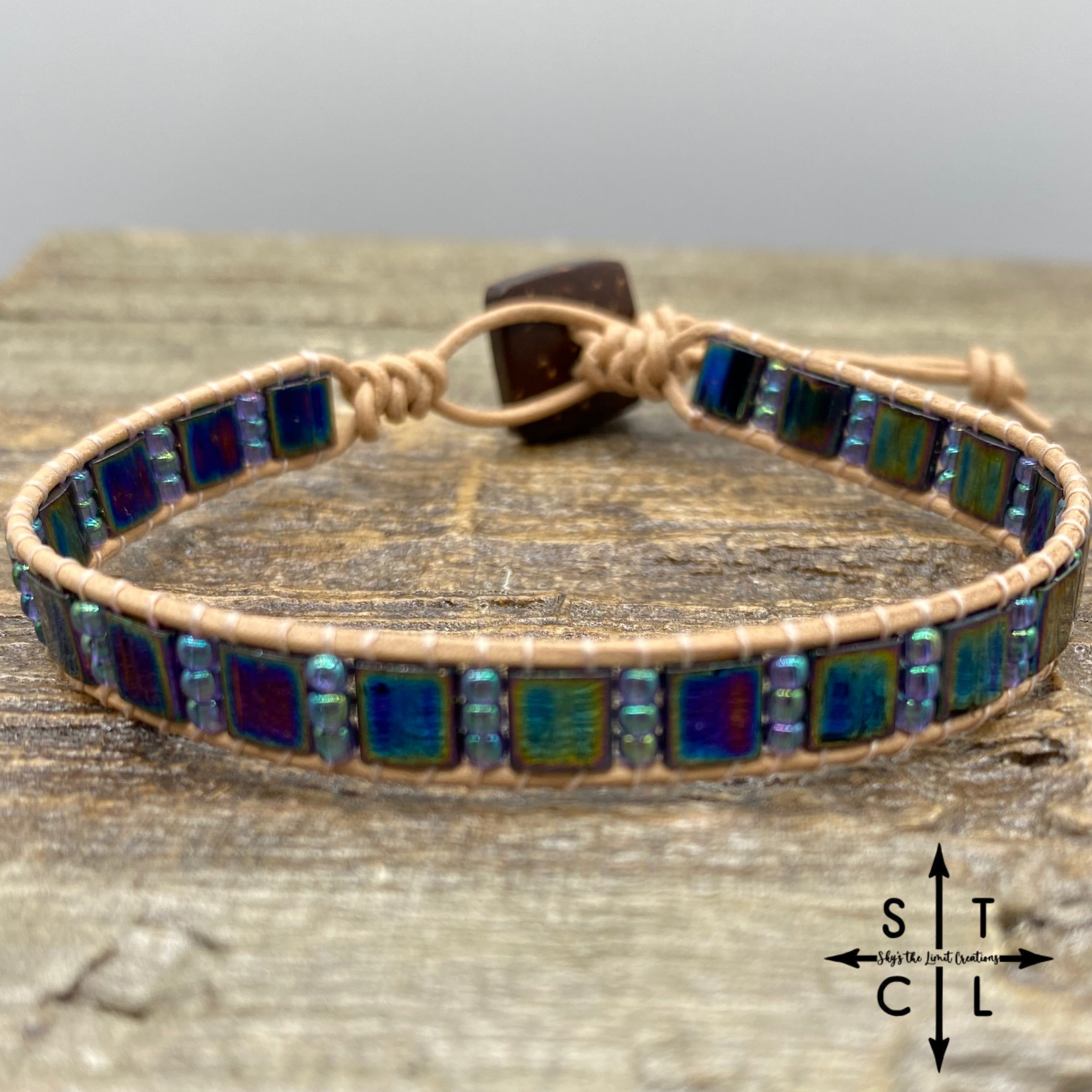 Metallic Peacock Blue Kari Bracelet