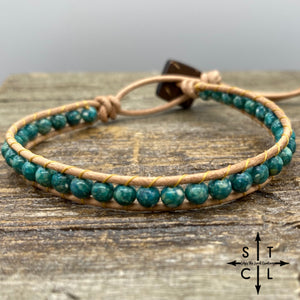 Sara Maroon Green Jade Jasper Bracelet