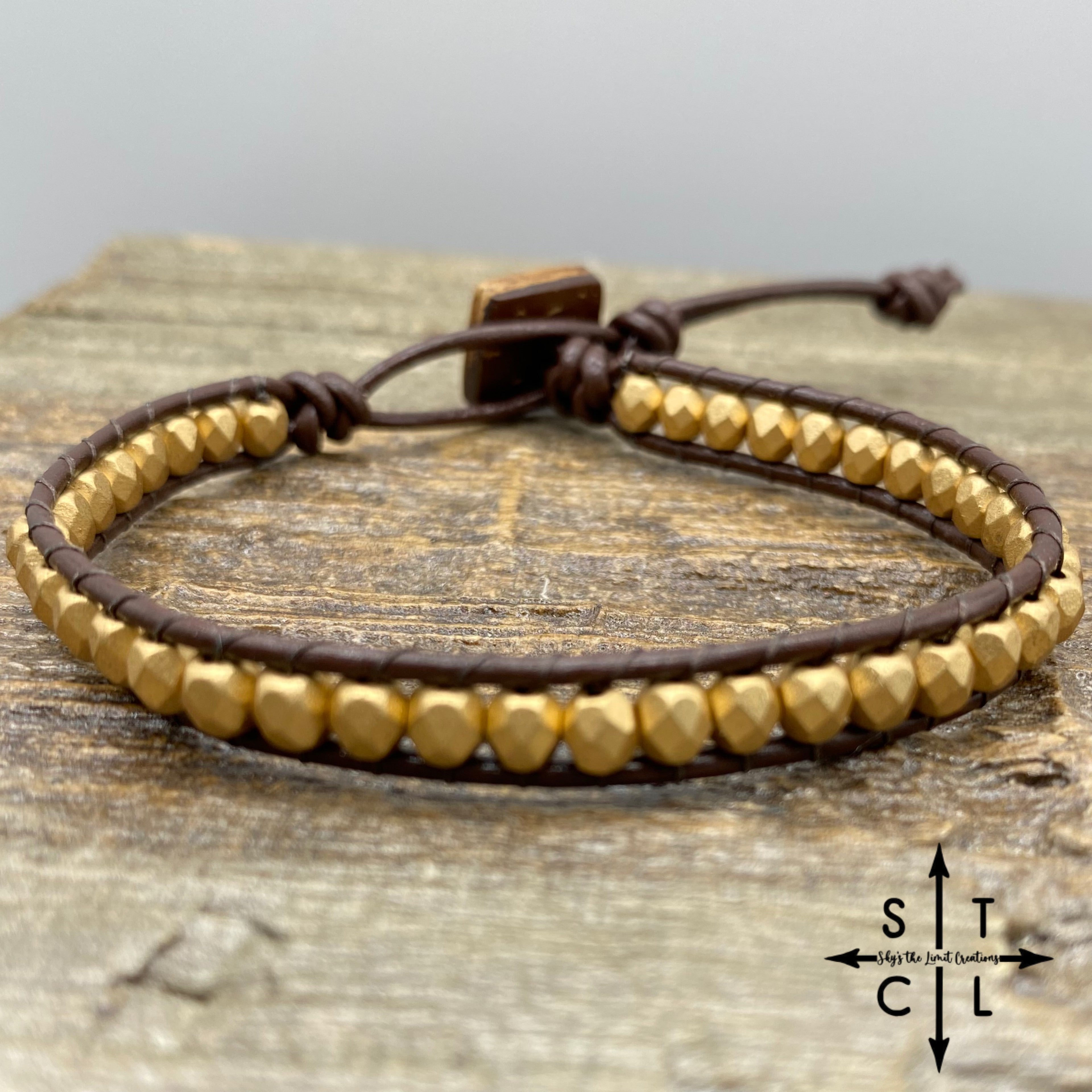 Sara Matte Gold Crystal Bracelet