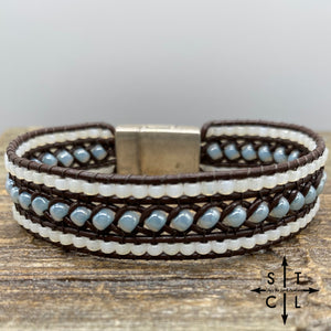 Tasha Light Blue Pearl White Bracelet