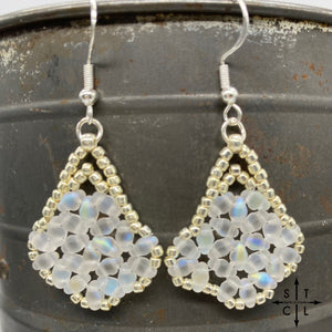 Clear shimmer Silver Sharon Earrings