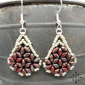 Picaso Red Silver Sharon Earrings