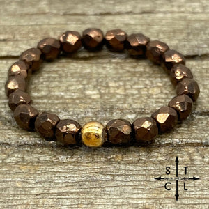 Shimmer Brown Crystal Stretch Ring