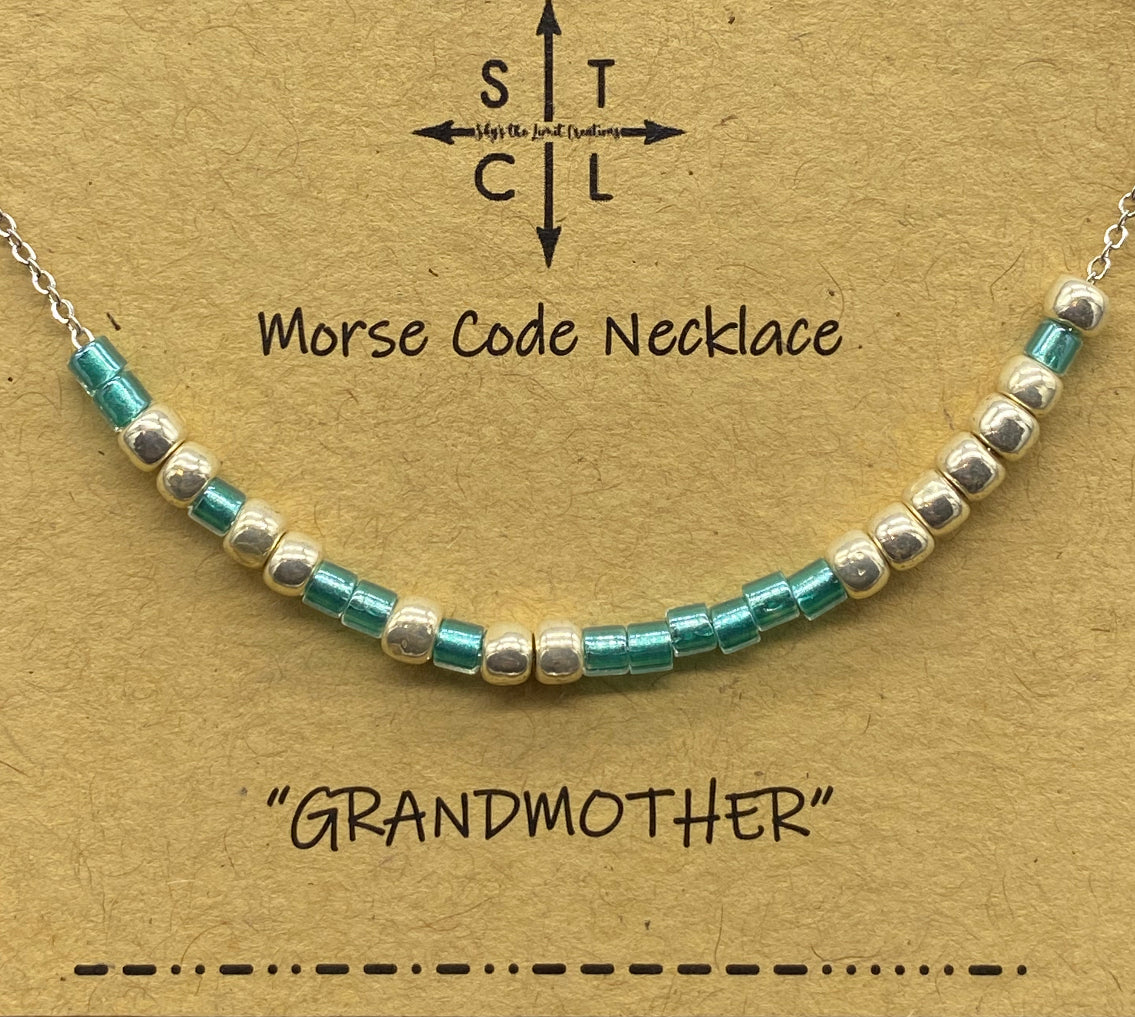 Morse Code Necklace Grandmother