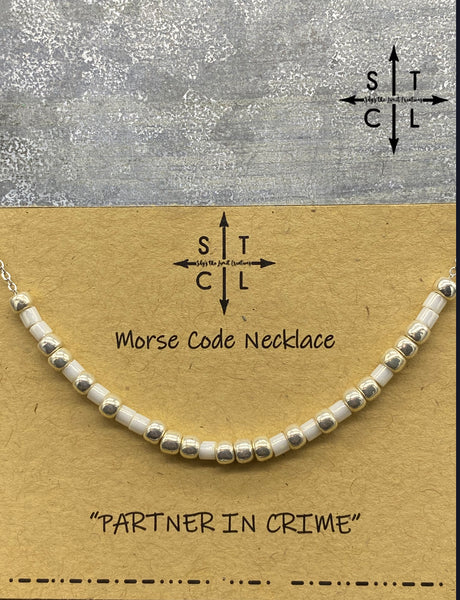 Alicia Niles: Morse Code Necklace, Yellow & Gray | Shops at the Corning  Museum of Glass