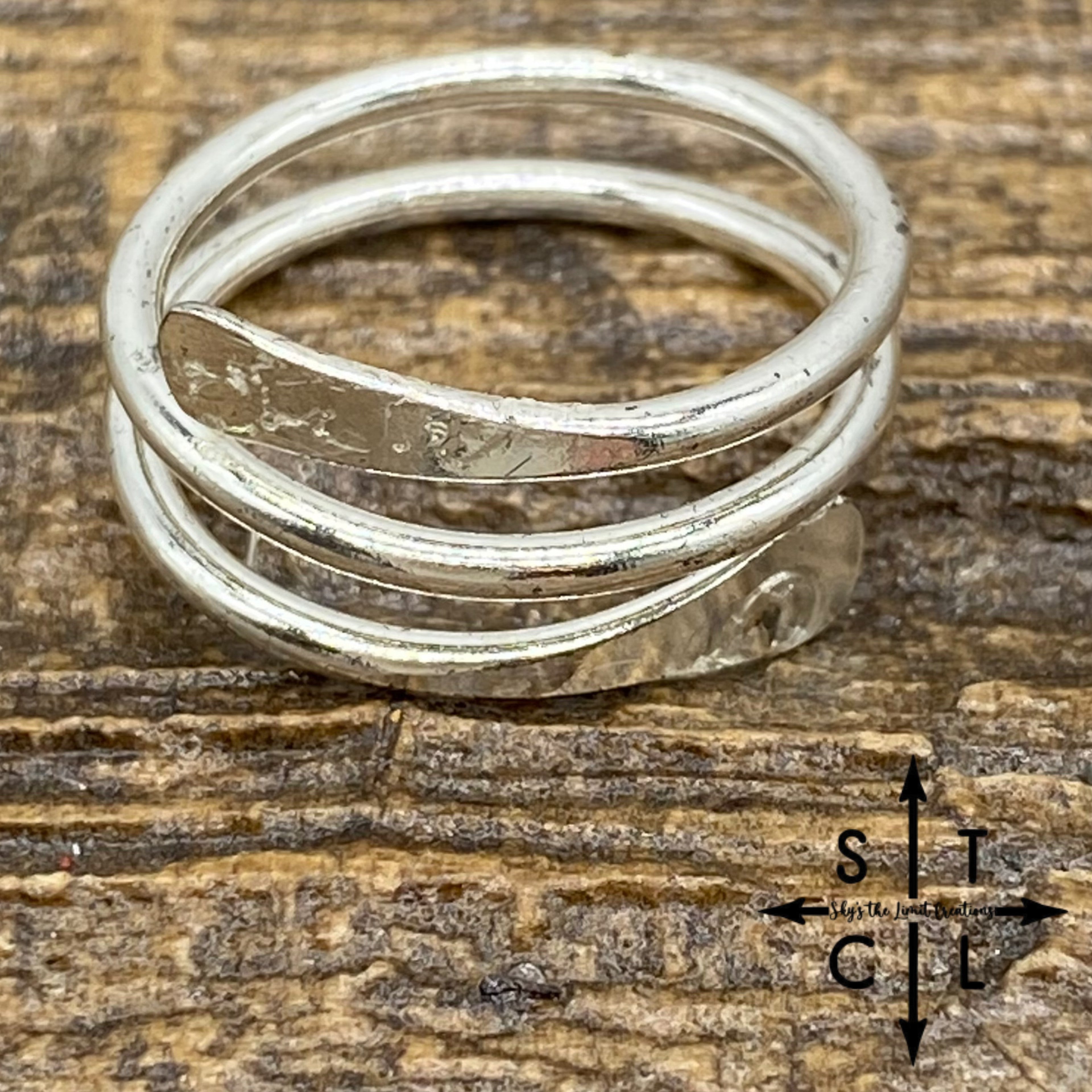 Silver Plated Adjustable Coil Ring