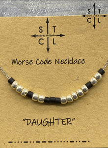 Morse Code Necklace DAUGHTER