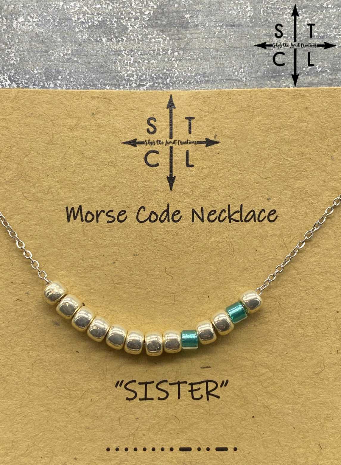 Morse Code Necklace SISTER