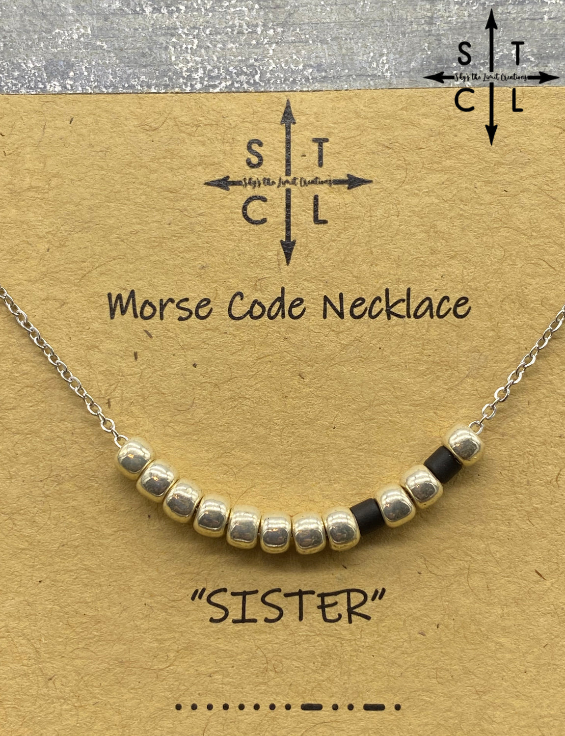 Morse Code Necklace SISTER