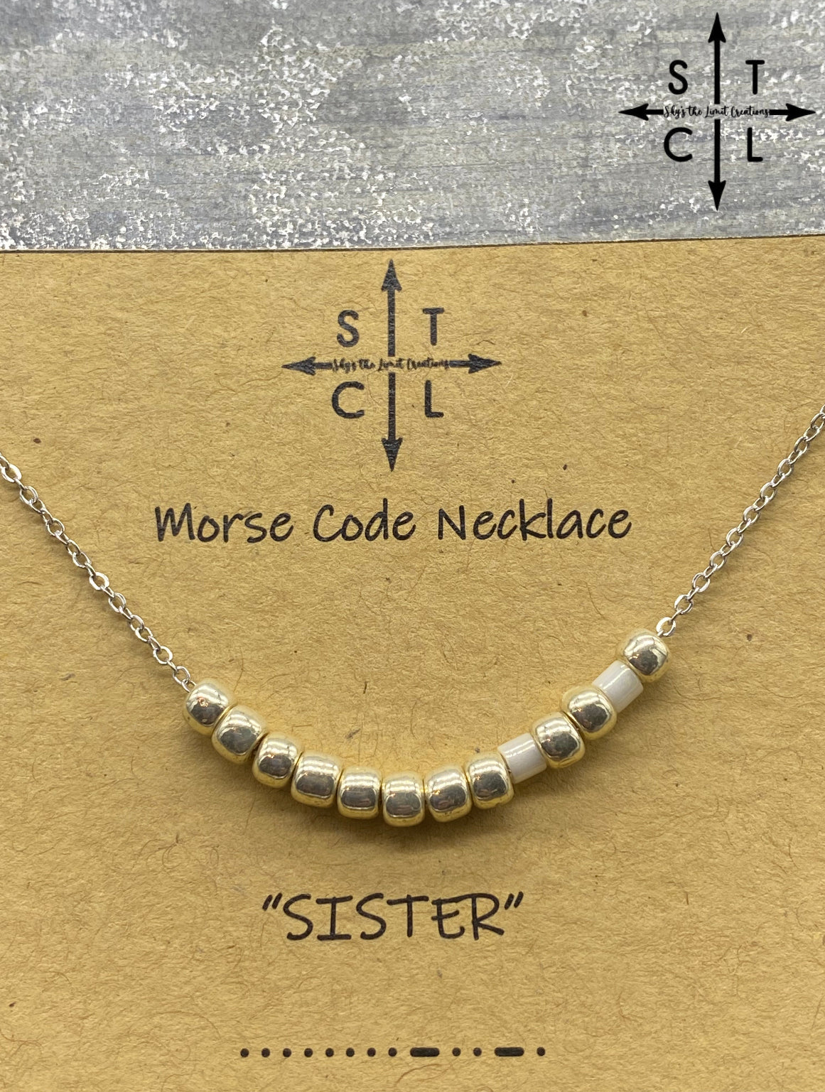 Morse Code Necklace SISTER