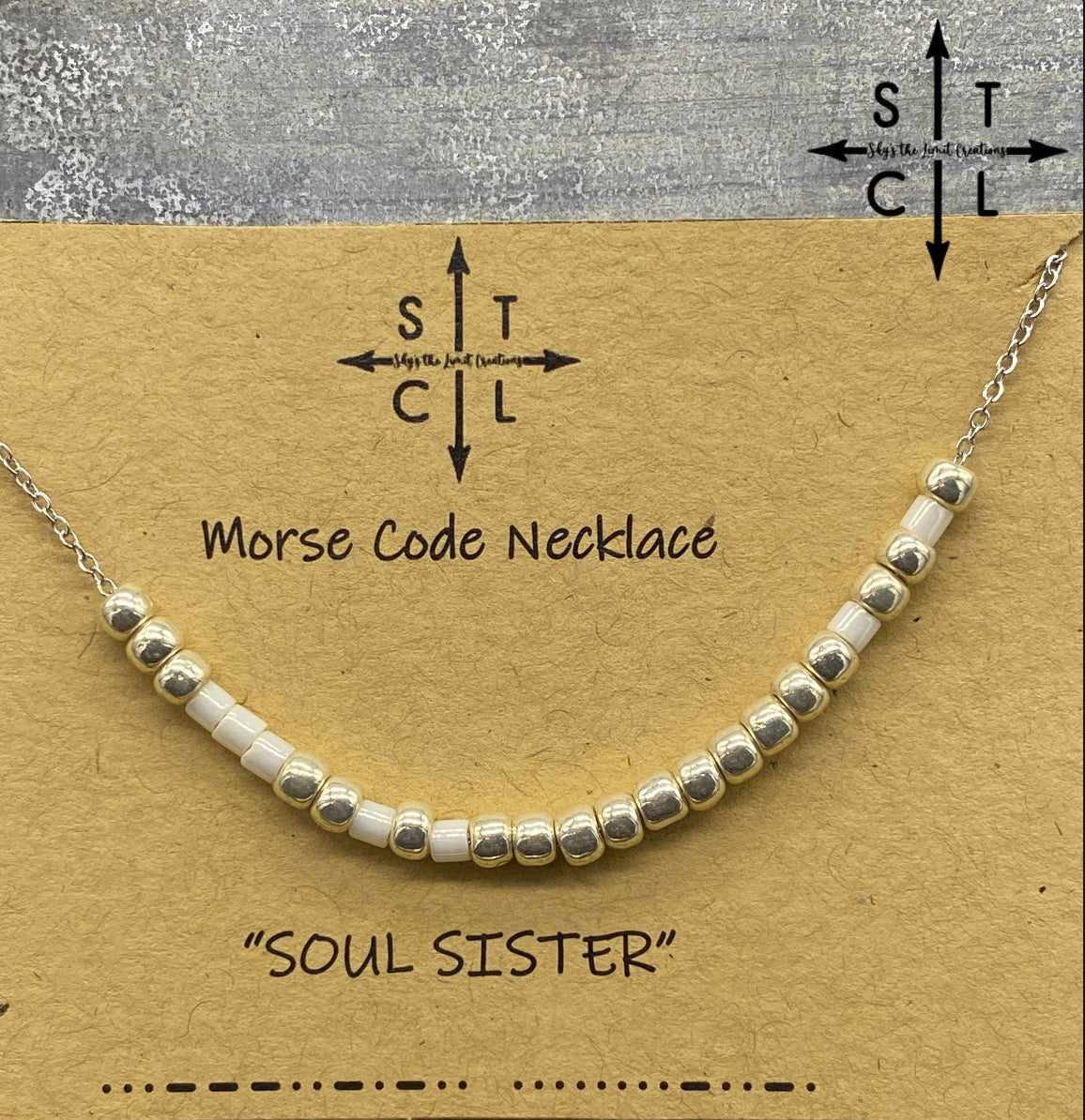 Morse Code Necklace SOUL SISTER