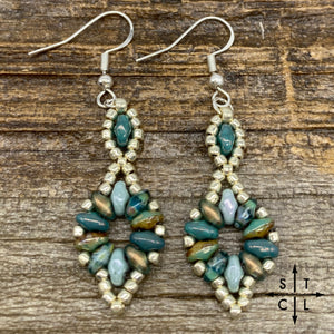 Dark Turquoise Shimmer Turquoise Dallis Earrings