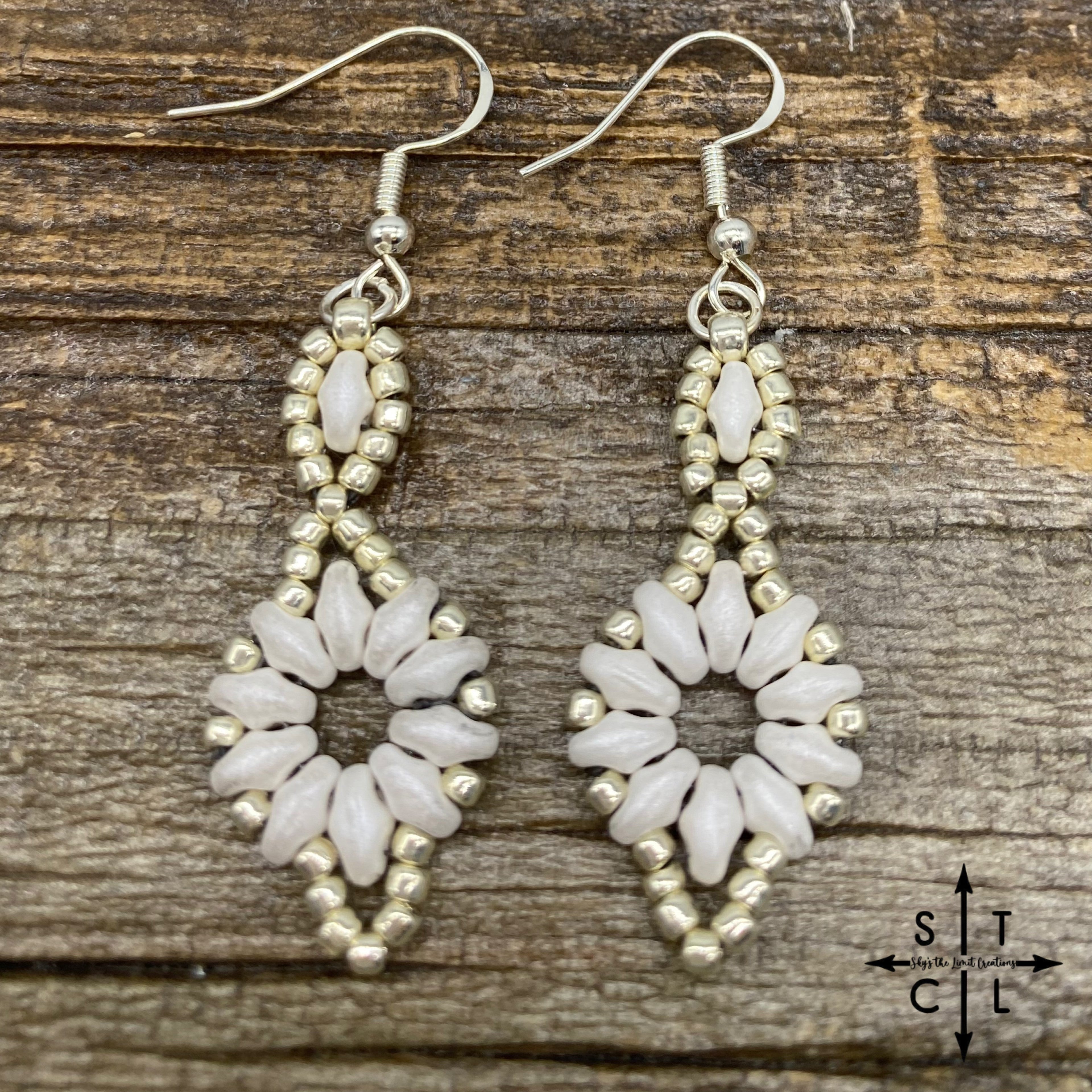 Shimmer Chalk White Dallis Earrings