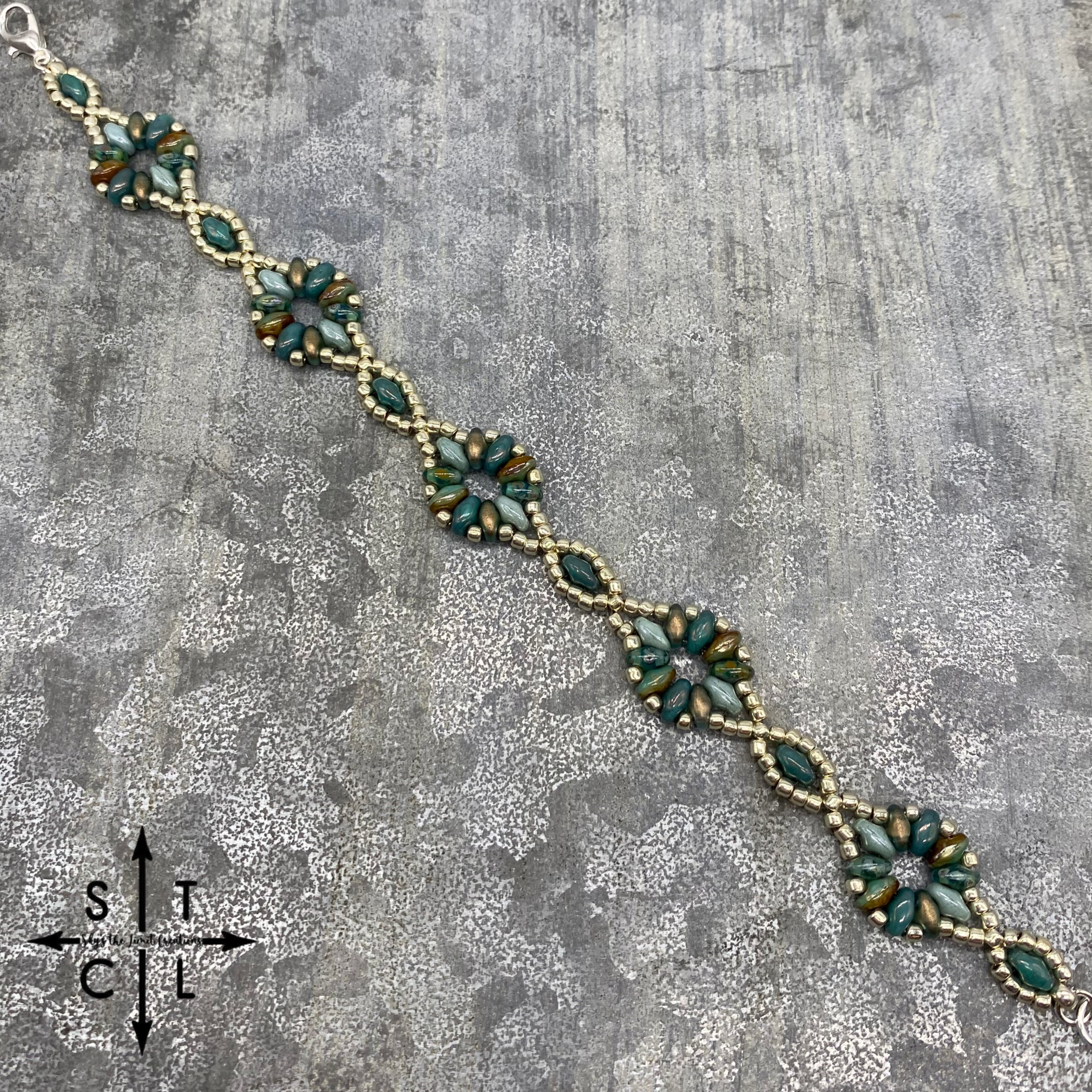 Dark Turquoise Shimmer Turquoise Dallis Bracelet