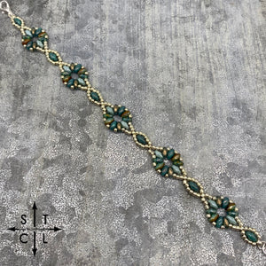 Dark Turquoise Shimmer Turquoise Dallis Bracelet