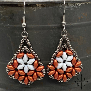 Burnt Orange WhiteSharon Earrings