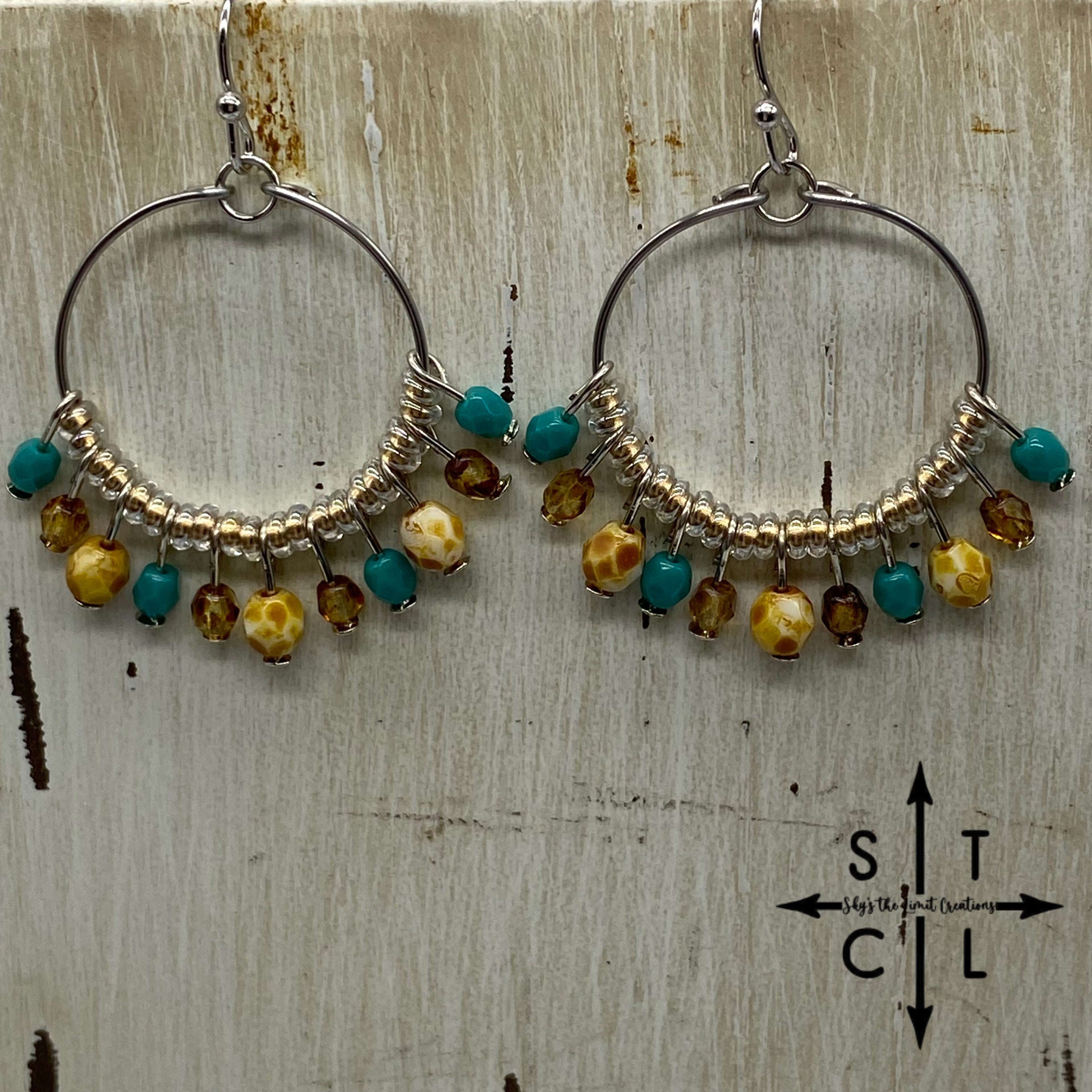 Rebecca Mini Earrings Turquoise Shimmer Brown Light Tortoise