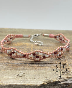 Wave Anklet Pearl Pink Grey