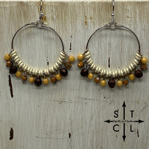 Mustard Picaso Orange Brown Rebecca Earrings